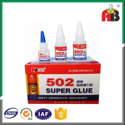 Giải pháp dính ngay lập tức Clear 502 Super Glue ISO SGS ROHS MSDS Chứng nhận dính