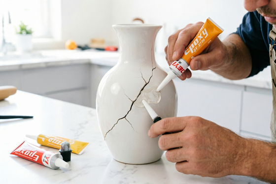 Chất dính epoxy hai phần. Glu AB mạnh để gắn kết cấu trúc và sửa chữa bề mặt.